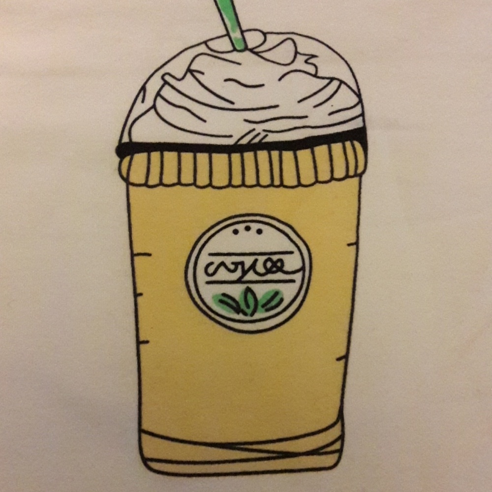 Frappuccino Coffee White Muscle Tank Top Crop Tee - Picture 7 of 7